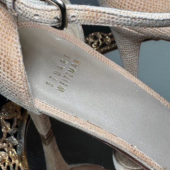 Stuart Weitzman Nunaked Heel Nappa Leather Ankle Strap Sandal wedding career 10 - Picture 4 of 10